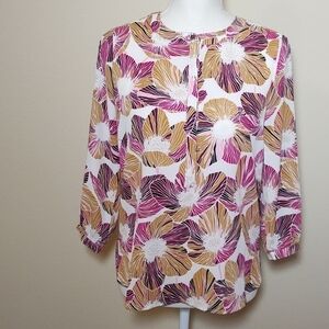 JM Collection Wildflower Mix Women's Blouse